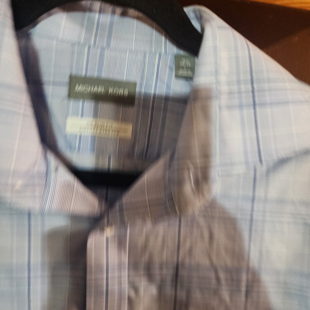 Michael Kors Blue Plaid Men's Shirt